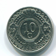 10 CENTS 1991 NIEDERLÄNDISCHE ANTILLEN Nickel Koloniale Münze #S11329.D.A - Netherlands Antilles