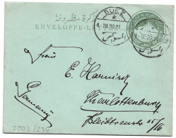 (C05) - 1P. LETTER SHEET STATIONNERY SUEZ / * => GERMANY 1909 - 1866-1914 Khédivat D'Égypte