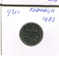 1/2 FRANC 1983 FRANCIA FRANCE Moneda #AN246.E.A - 1/2 Franc