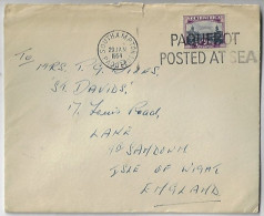 South Africa 1954 Union-Castle Line Cover Cancel Southampton Paquebot Posted At Sea Addressed To Great Britain - Lettres & Documents