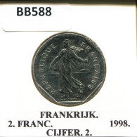 2 FRANCS 1998 FRANKREICH FRANCE Französisch Münze #BB588.D.A - 2 Francs