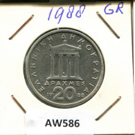 20 DRACHMES 1988 GRECIA GREECE Moneda #AW586.E.A - Grèce