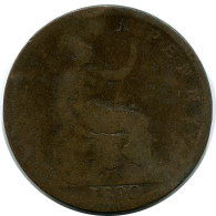HALF PENNY 1890 UK GBAN BRETAÑA GREAT BRITAIN Moneda #AZ613.E.A - C. 1/2 Penny