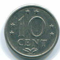 10 CENTS 1974 NETHERLANDS ANTILLES Nickel Colonial Coin #S13532.U.A - Antillas Neerlandesas