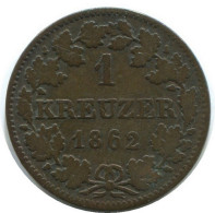 WÜRTTEMBERG 1 Kreuzer 1862 German States #DE10546.12.U.A - Sonstige & Ohne Zuordnung