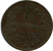 10 CENTESIMI 1866 ITALIA ITALY Moneda Vittorio Emanuele II #AY267.2.E.A - 1861-1878 : Vittoro Emanuele II