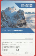 ITALIA - ITALY - ITALIE - 2022 - Fiemme-Obereggen - Skipass - Ski Pass - 1 Giorno M - Used - Otros & Sin Clasificación