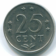 25 CENTS 1971 NIEDERLÄNDISCHE ANTILLEN Nickel Koloniale Münze #S11589.D.A - Antille Olandesi