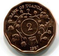 2 SHILLINGS 1987 UGANDA UNC Coin #W11169.U.A - Oeganda