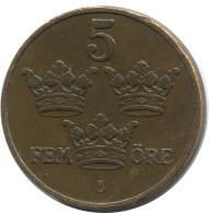 5 ORE 1909 SWEDEN Coin #AC553.2.U.A - Svezia