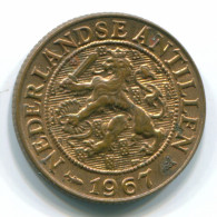 1 CENT 1967 NETHERLANDS ANTILLES Bronze Fish Colonial Coin #S11129.U.A - Antille Olandesi