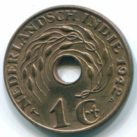 1 CENT 1942 INDIAS ORIENTALES DE LOS PAÍSES BAJOS INDONESIA Bronze #S10297.E.A - Indie Olandesi