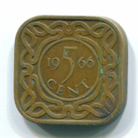 5 CENTS 1966 SURINAME Netherlands Nickel-Brass Colonial Coin #S12844.U.A - Surinam 1975 - ...