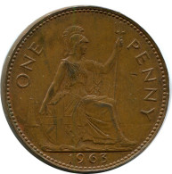 PENNY 1963 UK GRANDE-BRETAGNE GREAT BRITAIN Pièce #AZ841.F.A - D. 1 Penny