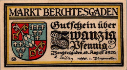 25 PFENNIG 1920 Stadt BERCHTESGADEN Bavaria UNC DEUTSCHLAND Notgeld #PA169 - [11] Emisiones Locales