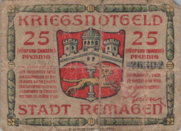 25 PFENNIG 1918 Stadt REMAGEN Rhine UNC DEUTSCHLAND Notgeld Banknote #PJ208 - [11] Emisiones Locales