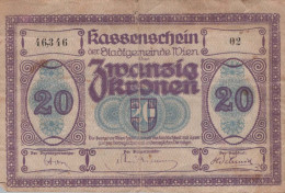20 KRONEN 1921 Stadt BADEN BEI WIEN Niedrigeren Österreich Notgeld #PD911 - [11] Emissioni Locali