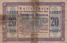 20 KRONEN 1919 Stadt BADEN BEI WIEN Niedrigeren Österreich Notgeld #PD887 - [11] Emissioni Locali