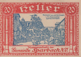 20 HELLER Stadt Sparbach Niedrigeren Österreich Notgeld Papiergeld Banknote #PG998 - [11] Emissioni Locali