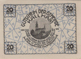 20 HELLER Stadt KALLHAM Oberösterreich Österreich Notgeld Banknote #PF909 - [11] Emissioni Locali