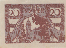 20 HELLER 1921 Stadt YSPER Niedrigeren Österreich Notgeld Banknote #PE055 - [11] Emissioni Locali