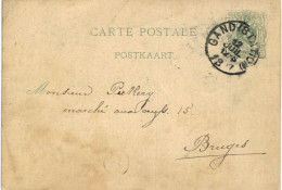 (Lot 01) Entier Postal  N° 45 5 Ct écrite De Gand Vers Bruges (format Plus Petit) - Postcards 1871-1909