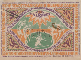 250 MILLIONEN MARK 1922 Stadt BIELEFELD Westphalia DEUTSCHLAND Notgeld Papiergeld Banknote #PK965 - Lokale Ausgaben