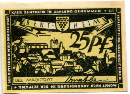 25 PFENNIG Stadt BENTHEIM Hanover DEUTSCHLAND Notgeld Papiergeld Banknote #PL665 - [11] Emissions Locales