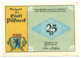 25 Pfennig POSSNECK DEUTSCHLAND UNC Notgeld Papiergeld Banknote #P10591 - [11] Local Banknote Issues