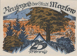 25 PFENNIG 1922 Stadt MARLOW Mecklenburg-Schwerin DEUTSCHLAND Notgeld #PJ121 - [11] Emissions Locales