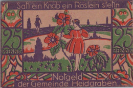 25 PFENNIG 1922 Stadt HEIDGRABEN Schleswig-Holstein UNC DEUTSCHLAND #PH216 - [11] Lokale Uitgaven