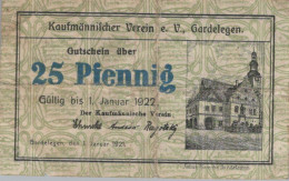 25 PFENNIG 1922 Stadt GARDELEGEN Saxony DEUTSCHLAND Notgeld Banknote #PG453 - [11] Lokale Uitgaven