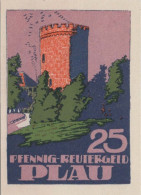 25 PFENNIG 1921 Stadt PLAU Mecklenburg-Schwerin UNC DEUTSCHLAND Notgeld #PI903 - [11] Lokale Uitgaven
