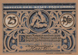 25 PFENNIG 1921 Stadt PADERBORN Westphalia UNC DEUTSCHLAND Notgeld #PI906 - [11] Local Banknote Issues