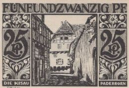 25 PFENNIG 1921 Stadt PADERBORN Westphalia UNC DEUTSCHLAND Notgeld #PI881 - [11] Emisiones Locales