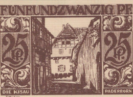 25 PFENNIG 1921 Stadt PADERBORN Westphalia DEUTSCHLAND Notgeld Banknote #PG193 - Lokale Ausgaben