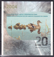 Canada 2004 Sc FWH20  Wildlife Conservation Booklet MNH**  - Fiscales