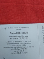 Doodsprentje Ernest De Cock / Hamme 23/6/1915 -  25/1/1998 ( Henriette De Belie ) - Religión & Esoterismo