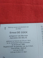 Doodsprentje Ernest De Cock / Hamme 23/6/1915 -  25/1/1998 ( Henriette De Belie ) - Religion & Esotérisme