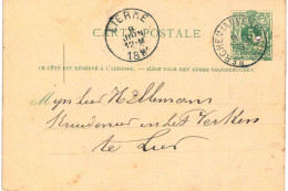 (Lot 01) Entier Postal  N° 45 5 Ct écrite De Berchem Antwerpen Vers Lier (format Plus Petit) - Cartes Postales 1871-1909