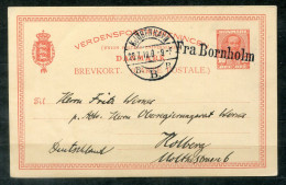 DÄNEMARK - Schiffspost, Navire, Paquebot, Ship Letter, Stempel "Fra Bornholm" Auf Ganzsache Nach Deutschland - Cartas & Documentos