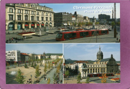 63 CLERMONT FERRAND La Place De Jaude Multivues  Le Tram Devant Le Théâtre Statue De Vercingétorix Eglise St Pierre - Clermont Ferrand