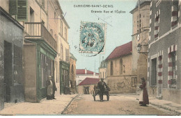 78 CARRIERE SAINT DENIS AE#DC923 LA GRANDE RUE ET L EGLISE HOMME TIRANT UN CHARIOT - Otros & Sin Clasificación