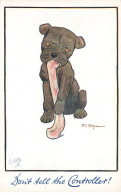 CHIENS AD#MK176 UN CHIEN QUI MACHE UN OS PAR ILLUSTRATEUR - Perros