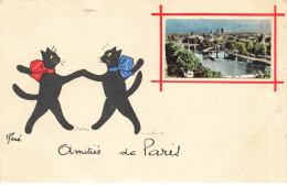 CHATS AD#MK192 AMITIES DE PARIS CHATS NOIR PAR ILLUSTRATEUR RENE - Cats