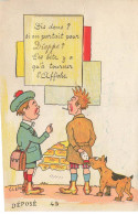 76 DIEPPE AF#DC359 CARTE SYSTEME DEUX HOMMES DISCUTANTS AVEC LE CHIEN QUI LECHE UN GATEAU - Dieppe