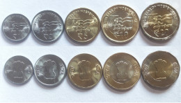 India 2023 New Coin Set (Re1,Rs 2 ,Rs 5,Rs 10,Rs 20) Odd Shaped - 75th Year Of Independence, Inde Indien (**) Limited - India