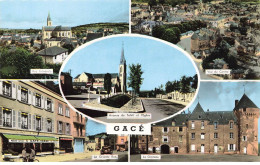 61 GACE AF#DC245 MULTI-VUES VUE D ENSEMBLE LE CHATEAU LA GRANDE RUE LE CAFE TABAC - Gace