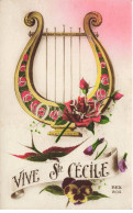 PRENOMS AF#DC618 VIVE LA STE CECILE HARPE LYRE ET ROSES - Nombres