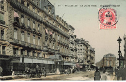 BELGIQUE AF#DC803 BRUXELLES LE GRAND HOTEL BOULEVARD ANSPACH ATTELAGE CALECHES ET CHEVAUX - Sonstige & Ohne Zuordnung